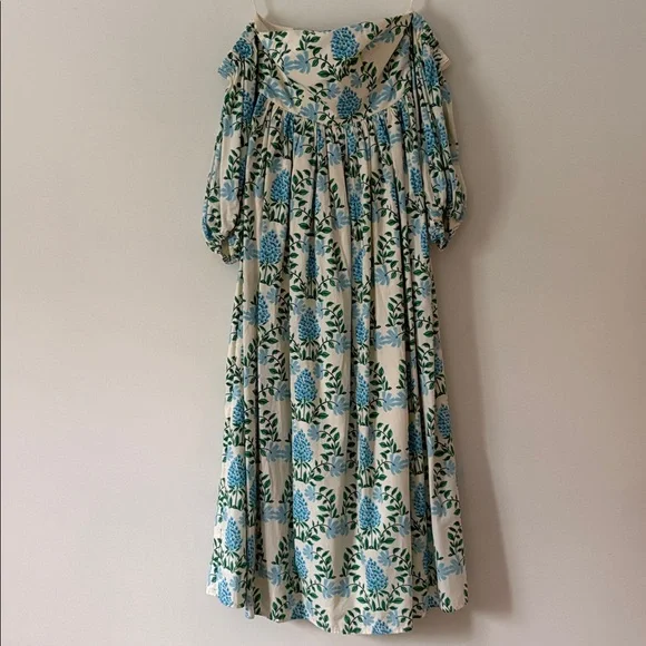 ANTHROPOLOGIE Off-Shoulder Hydrangea Maxi Dress- XXS - Picture 4 of 8